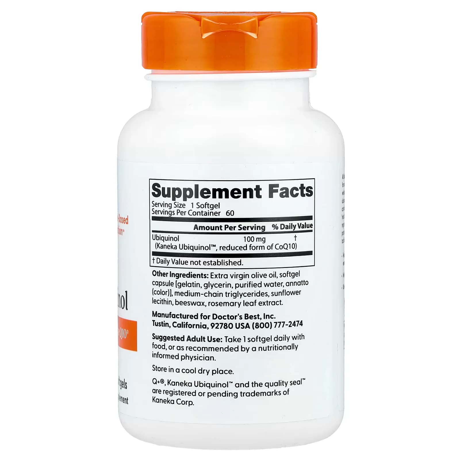 Natural Doctor's Best Ubiquinol 100mg Softgels Price in Pakistan