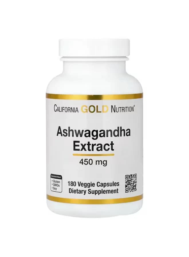 California Gold Nutrition Ashwagandha, 450mg  180 Veggie Capsules
