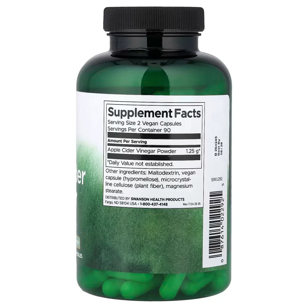 Swanson Apple Cider Vinegar 625mg Vegan Capsules Price In Pakistan