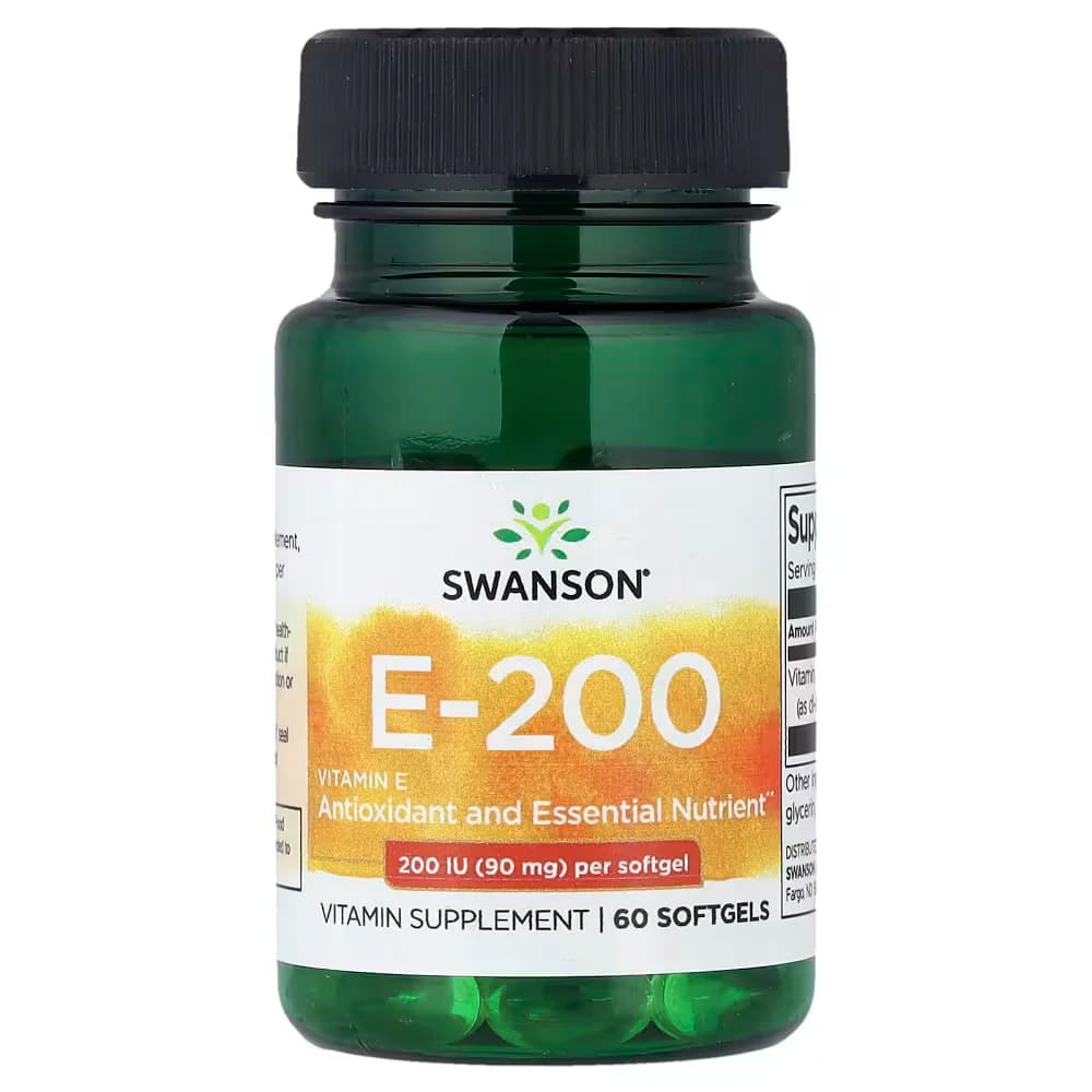 Swanson Vitamins Vitamin E-200, 90 mg (200 IU), 90 Softgels