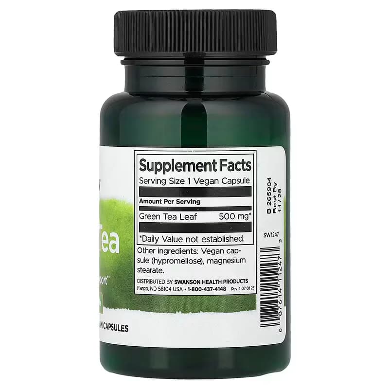 Swanson Green Tea 500mg Vegan Capsules Price in Pakistan | Herbal Mart