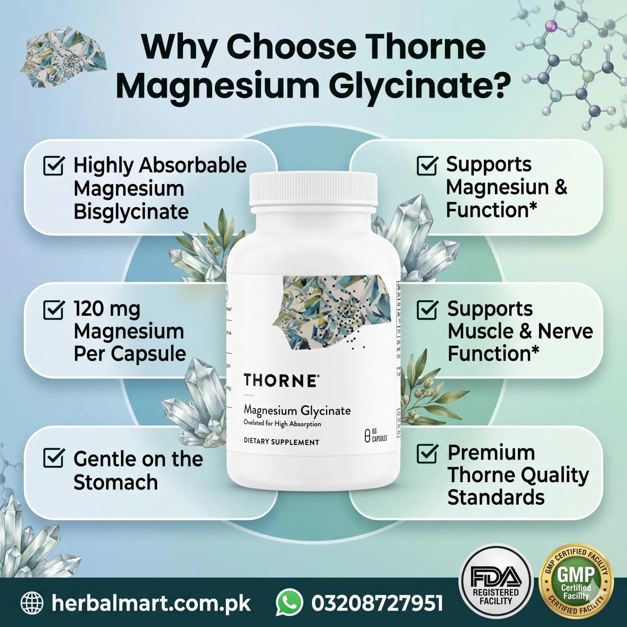 Thorne Magnesium Glycinate 120mg Price in Pakistan