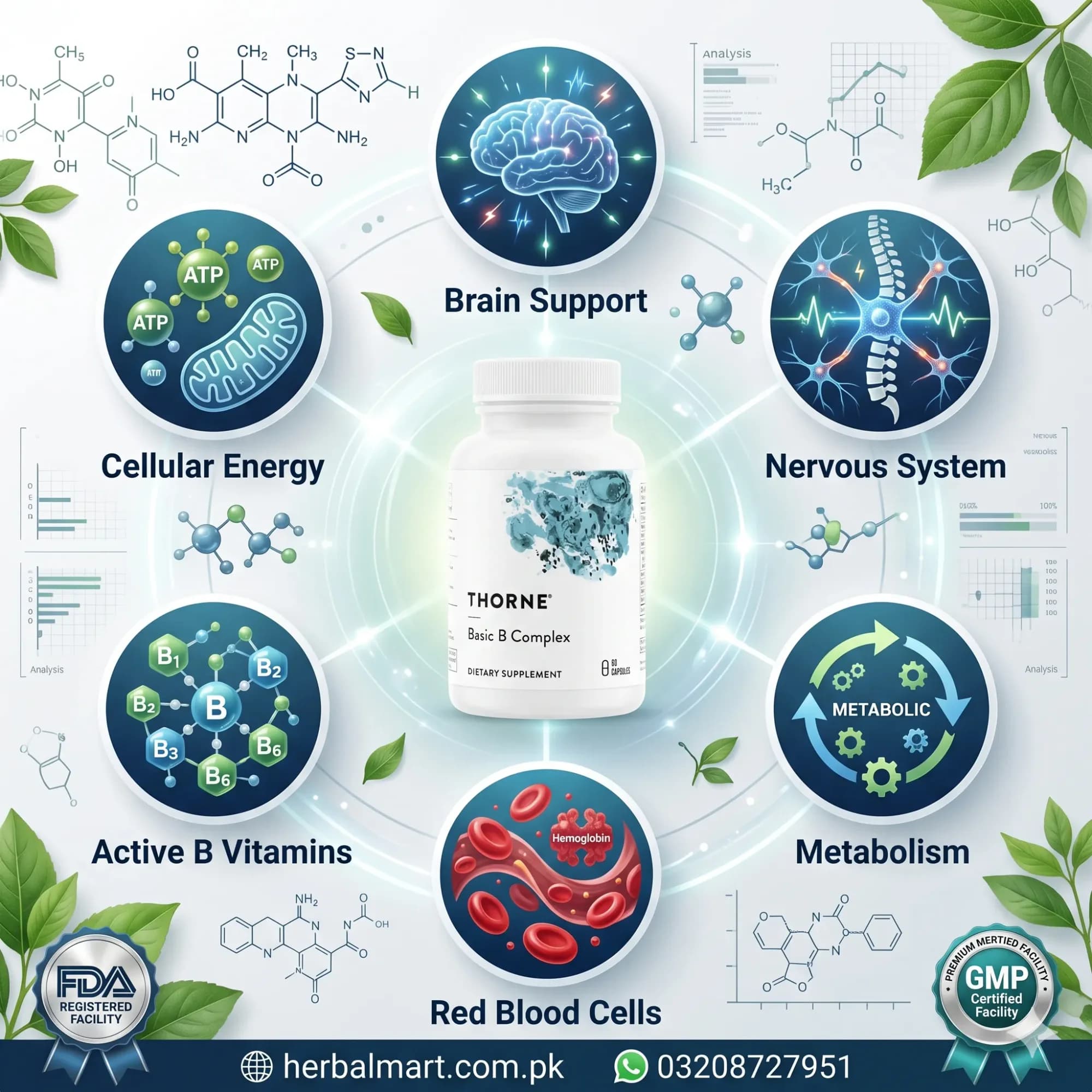 Thorne Basic B Complex Capsules Price in Pakistan - MyDarazStore