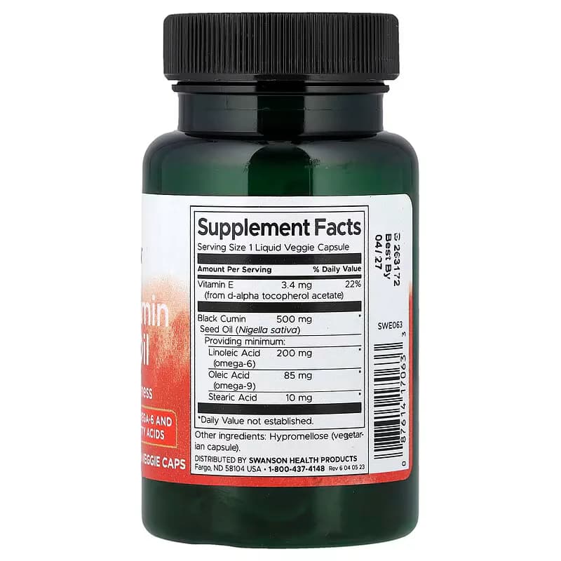Swanson Black Cumin Seed Oil 60 Veggie Capsules Price In  Pakistan