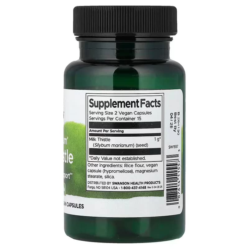 Swanson Vitamins Full Spectrum Milk Thistle 30 Vegan Capsules