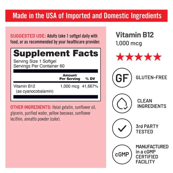 NatureWise Vitamin B12 1000mcg Softgels Price in Pakistan