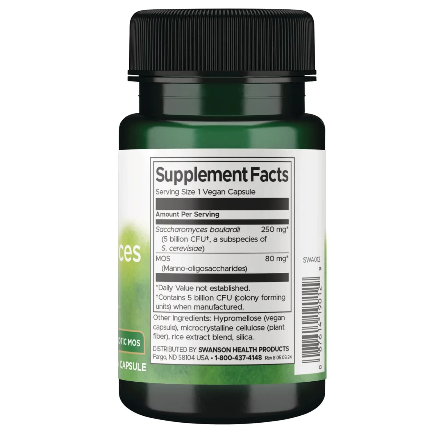 Swanson Vitamins Saccharomyces Boulardii with Prebiotic MOS 30 Vegan Capsules
