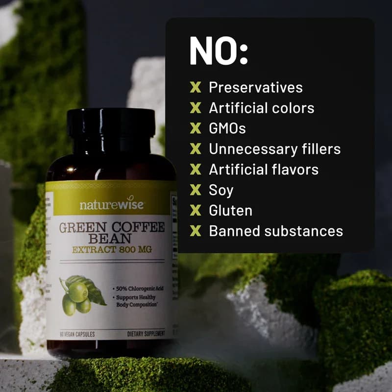 NatureWise Green Coffee Bean Extract 800mg Vegan Caps in Pakistan