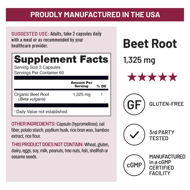 NatureWise Beet Root Extract 1325mg Vegan Capsules in Pakistan