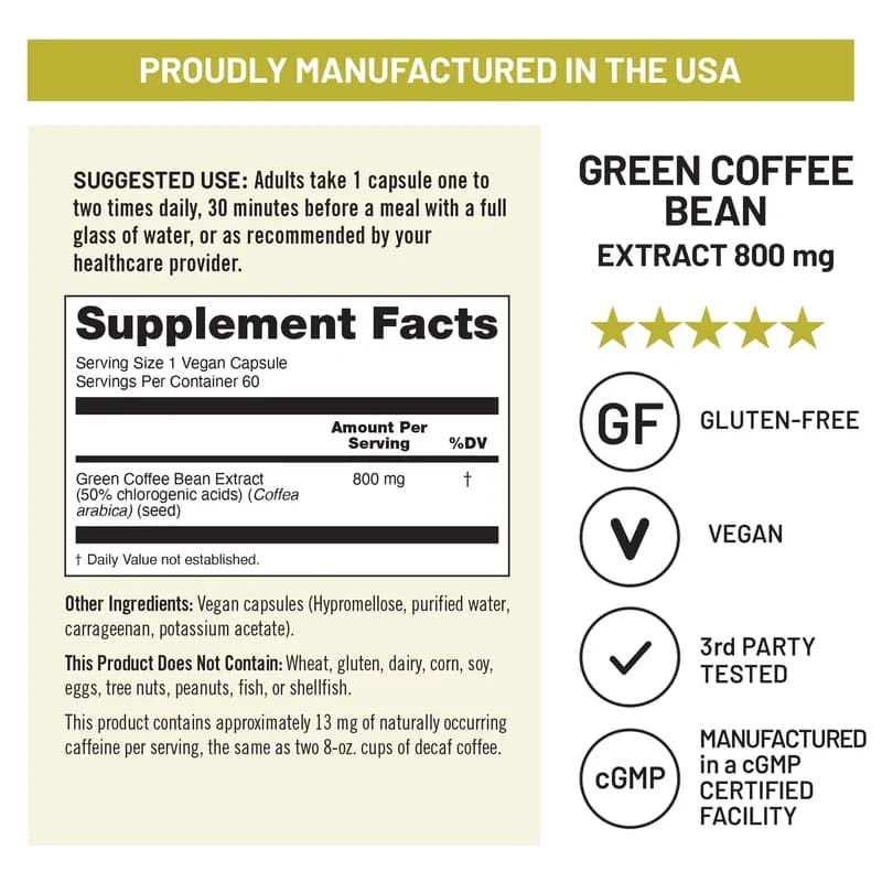 NatureWise Green Coffee Bean Extract 800mg Vegan Caps in Pakistan