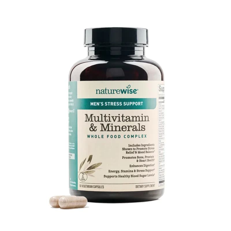 NatureWise Men's Stress Support Multivitamin & Minerals Veg Capsules