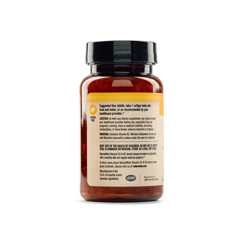 NatureWise Vitamin D3 + K2 1000 IU + 100mcg Softgels in Pakstan