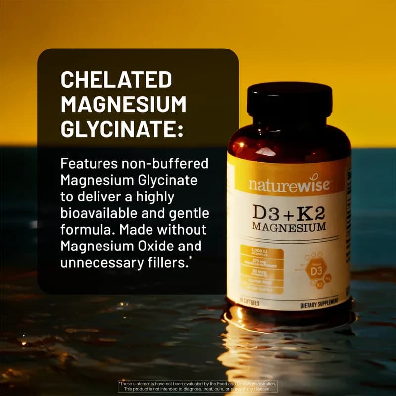 NatureWise D3 + K2 + Magnesium 30 Softgels