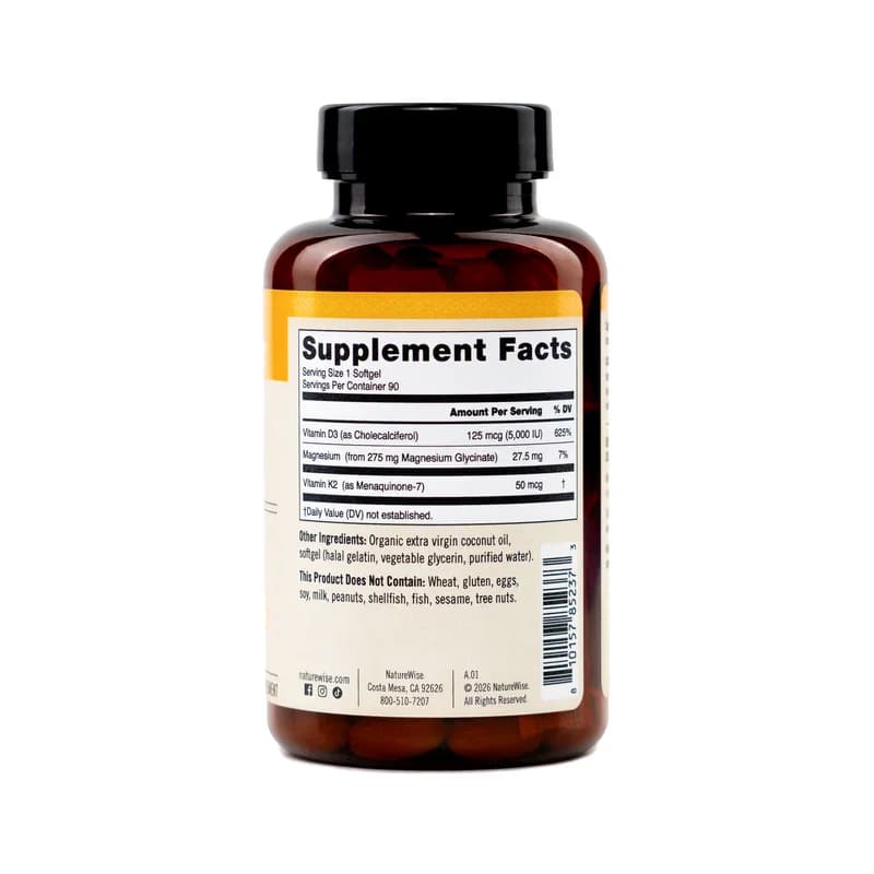NatureWise D3 + K2 + Magnesium 30 Softgels