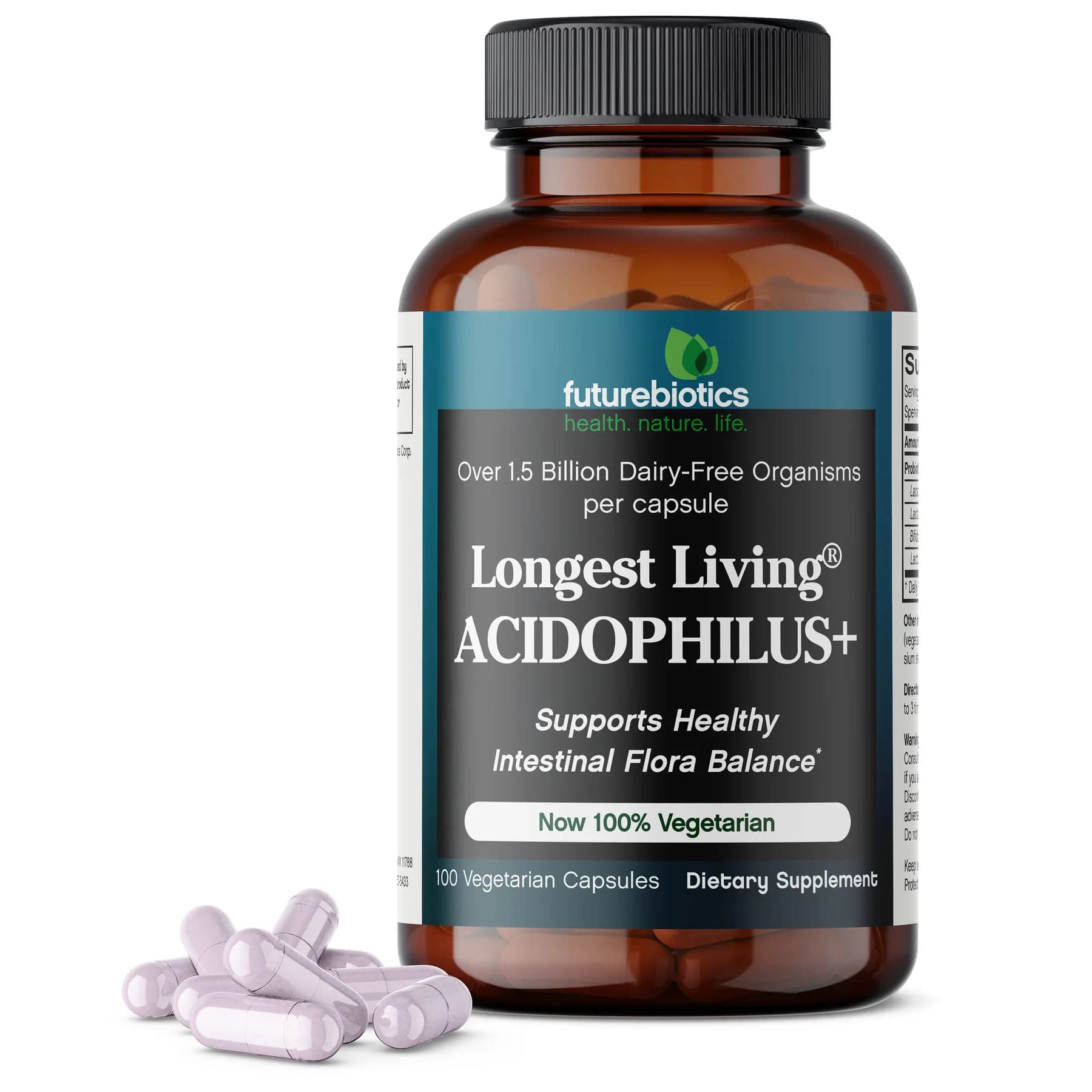 Futurebiotics Longest Living Acidophilus 100 Vegetarian Capsules
