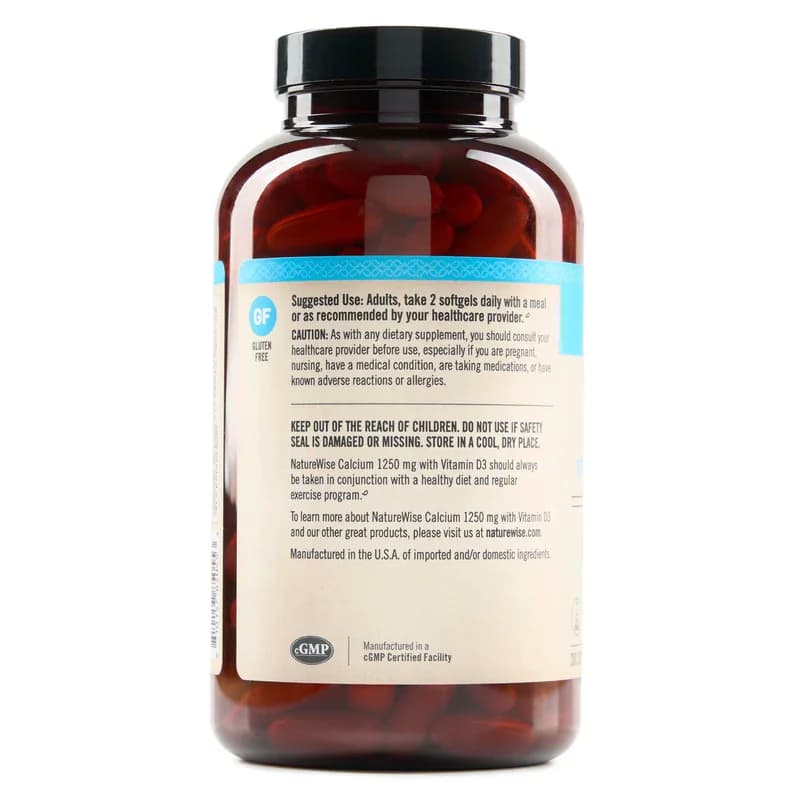 NatureWise Calcium 1250 mg with Vitamin D3 1000 IU Softgels