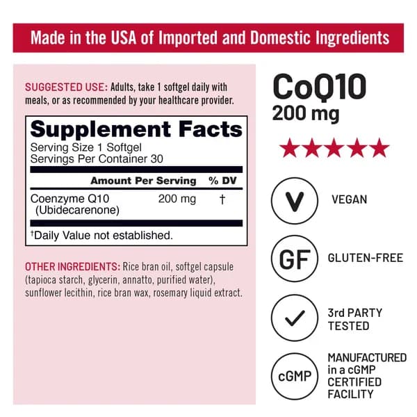 Truested Organic NatureWise CoQ10 200mg Softgels Price in Pakistan