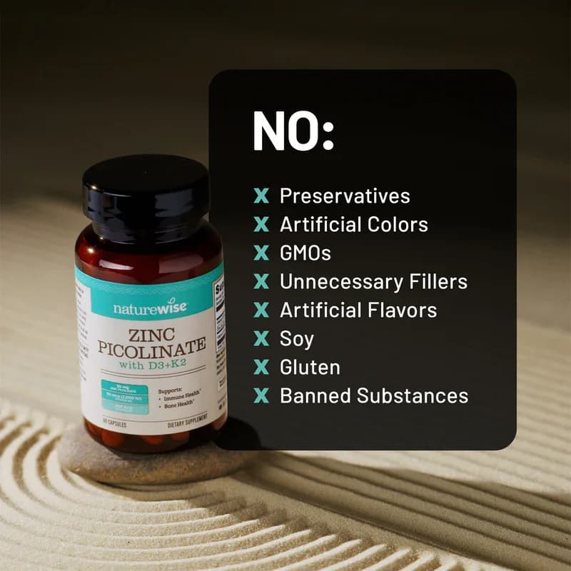 NatureWise Zinc Picolinate with D3 + K2 30 Capsules in Pakistan