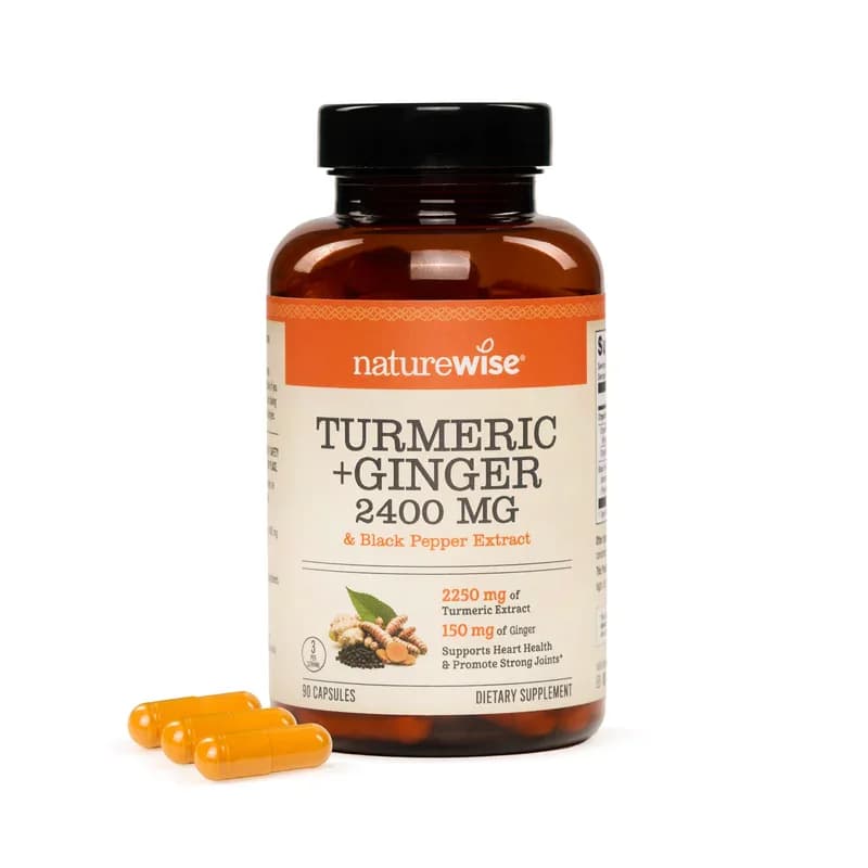 NatureWise Turmeric + Ginger 2400mg Capsules