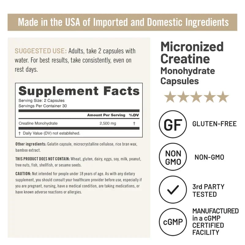 NatureWise Micronized Creatine Monohydrate 2.6 g Capsules in Pakistan