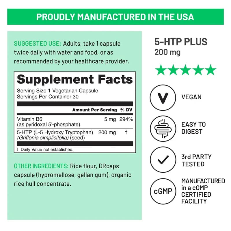 NatureWise 5-HTP Plus+ 200mg Vegetarian Capsules Price in Pakistan