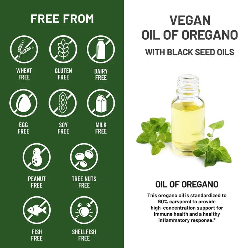 NatureWise Vegan Oil of Oregano with Black Seed Oil Softgels