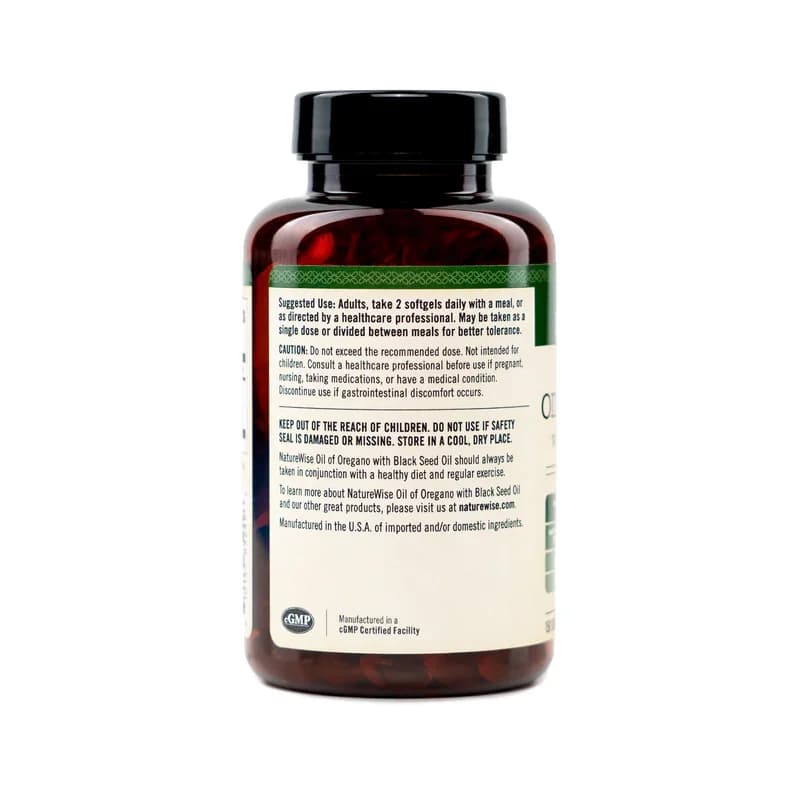 NatureWise Vegan Oil of Oregano with Black Seed Oil Softgels