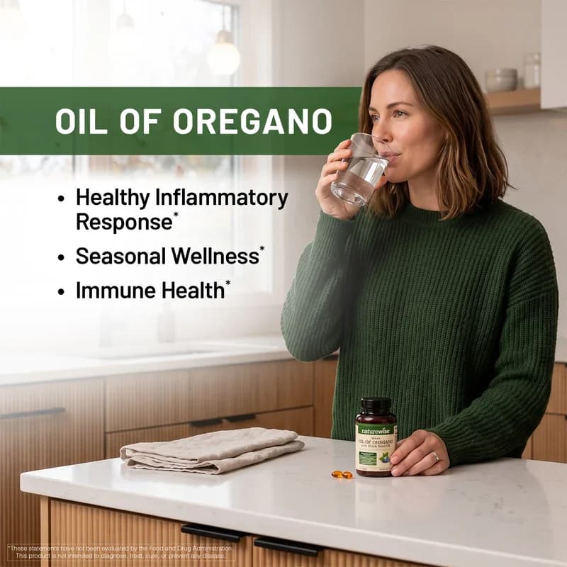 NatureWise Vegan Oil of Oregano with Black Seed Oil Softgels