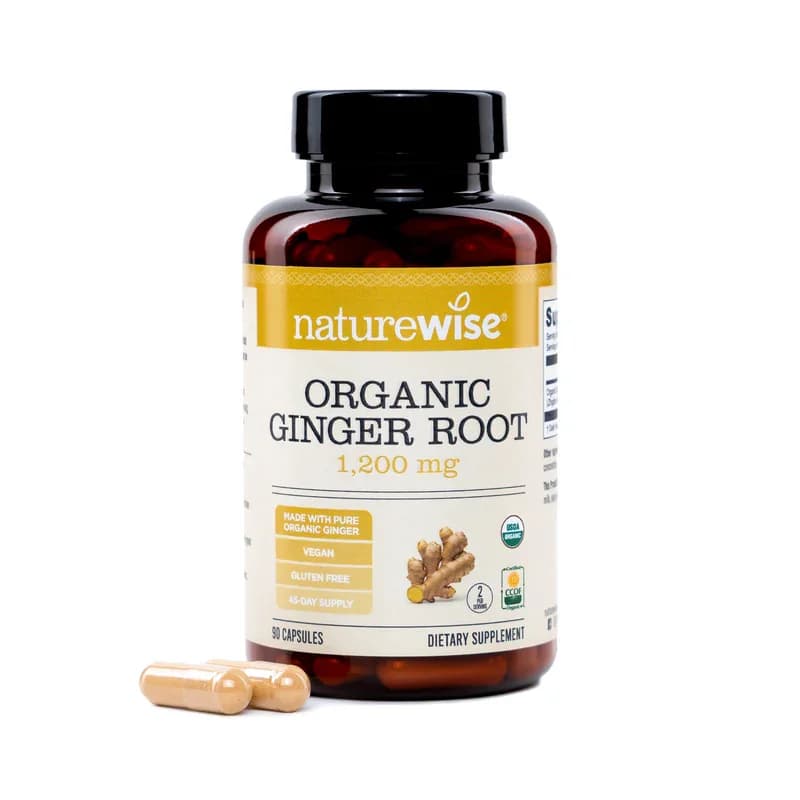 NatureWise Organic Ginger Root 1200mg Capsules