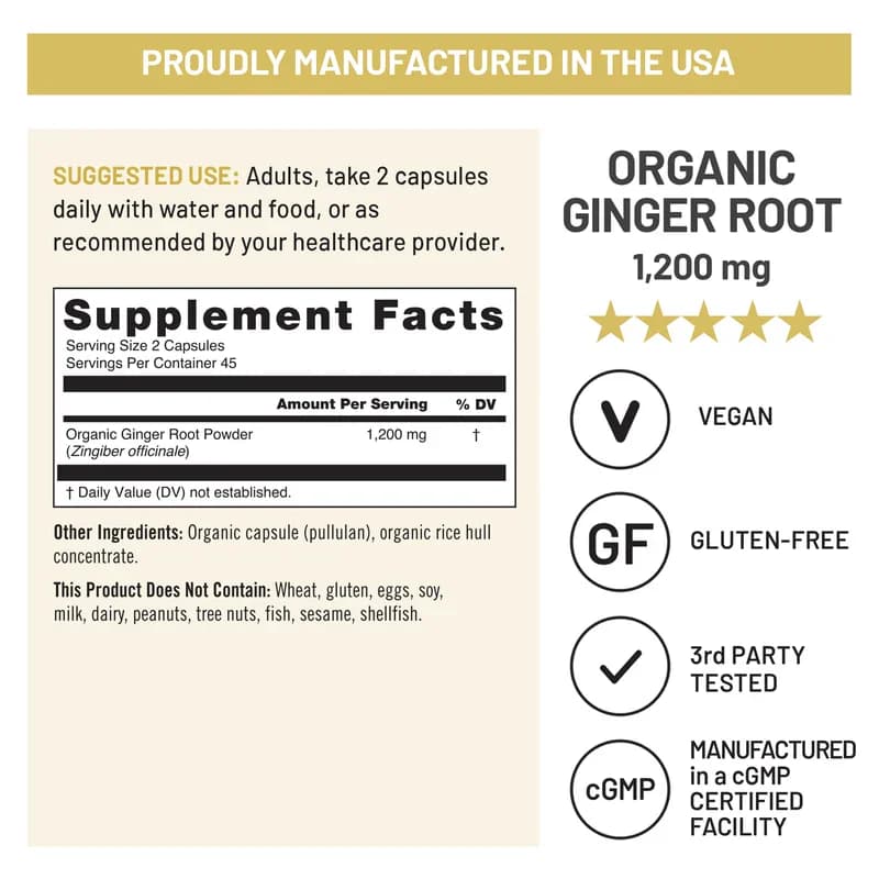 NatureWise Organic Ginger Root 1200mg Capsules Price in Pakistan
