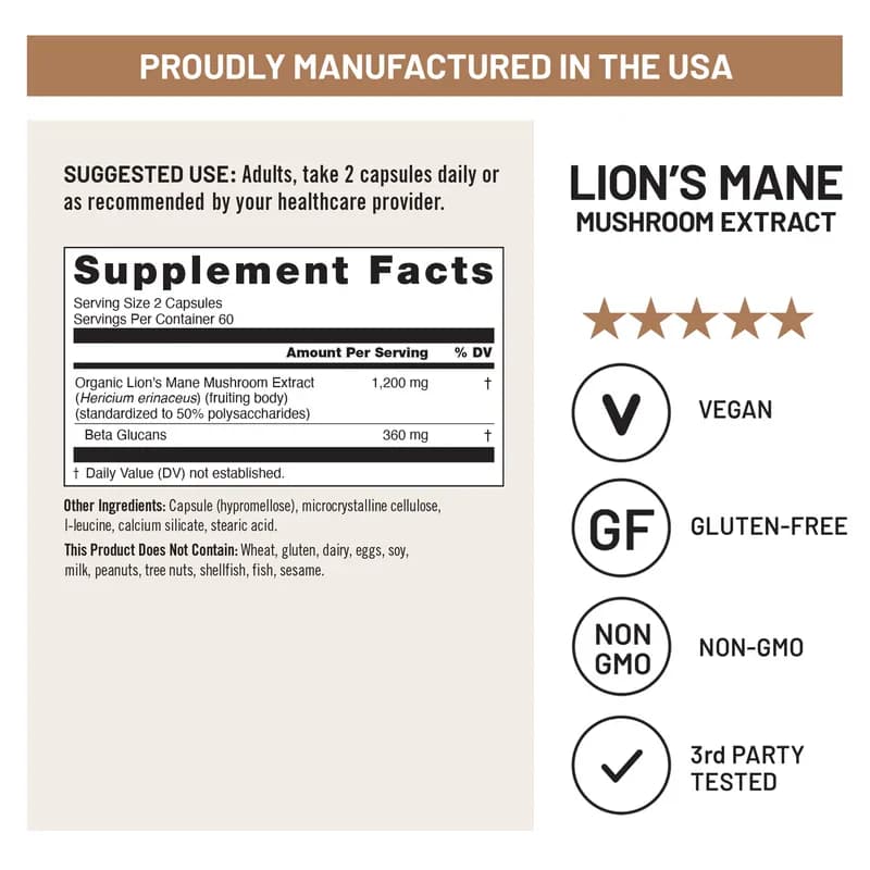NatureWise Lion's Mane Mushroom Extract Capsules Price in Pakistan