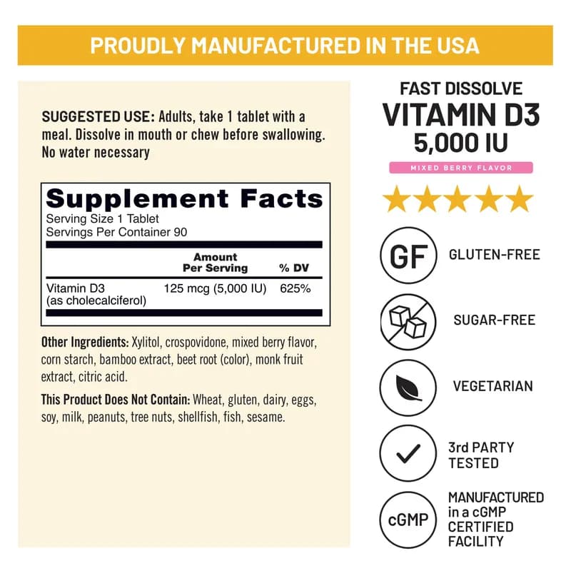 NatureWise Fast Dissolve Vitamin D3 5000 IU Tablets Price in Pakistan