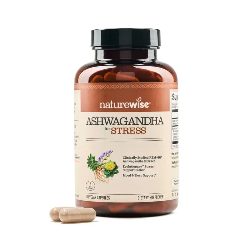 NatureWise Ashwagandha for Stress Vegan Capsules