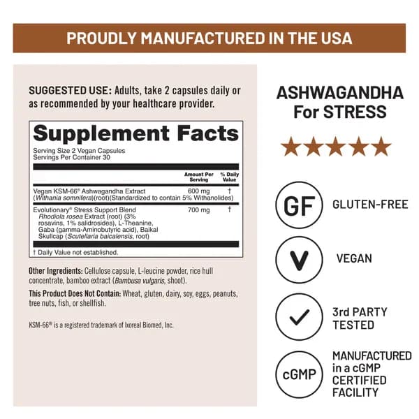 NatureWise Ashwagandha for Stress Vegan Capsules Price in Pakistan
