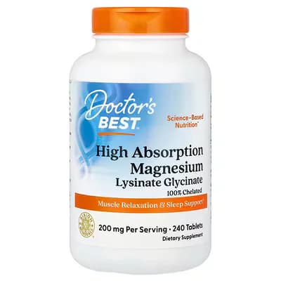 Doctor's Best High Absorption Magnesium Lysinate Glycinate 105mg Capsules