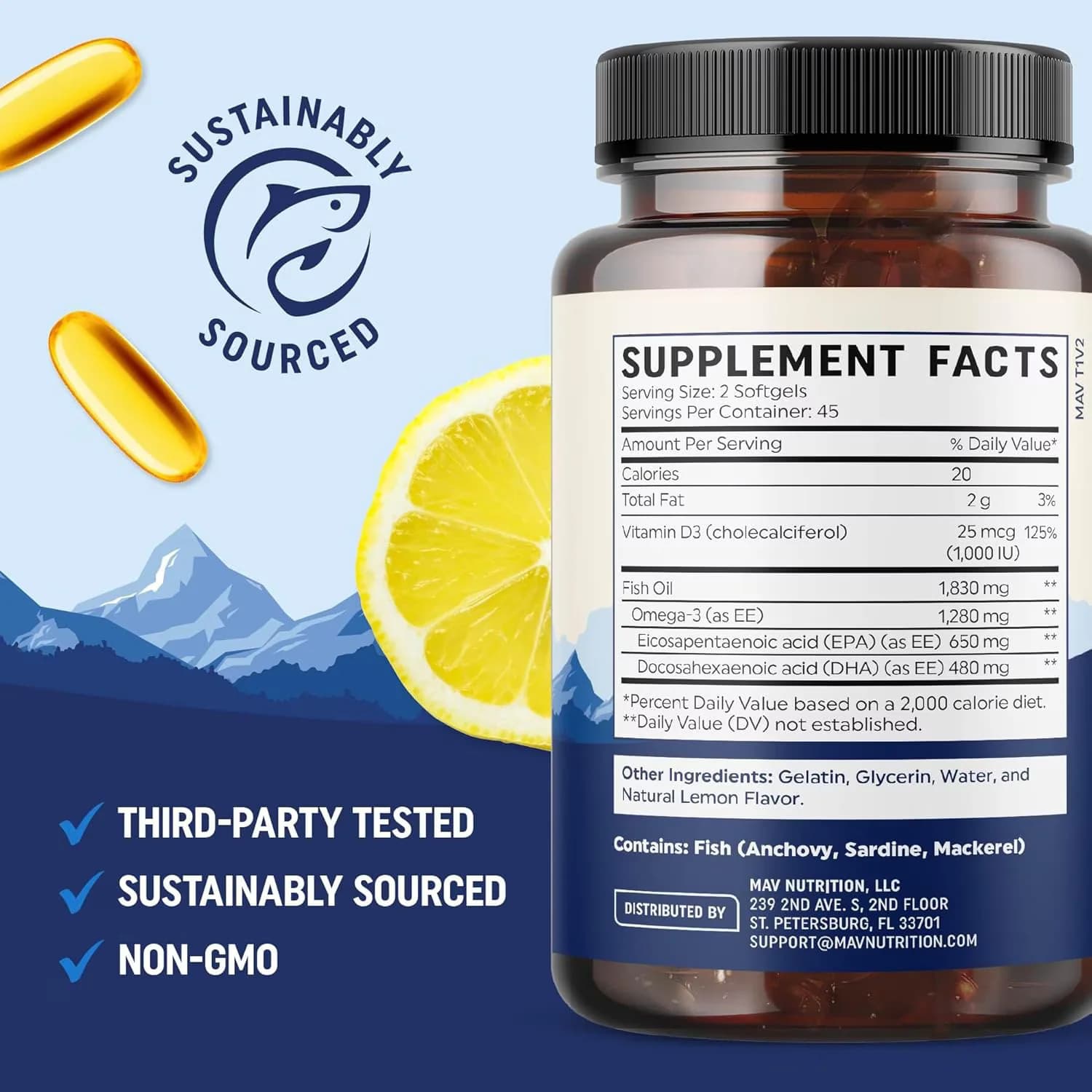 Buy MAV Nutrition Omega-3 + D3 90 Softgels Price In Pakistan,