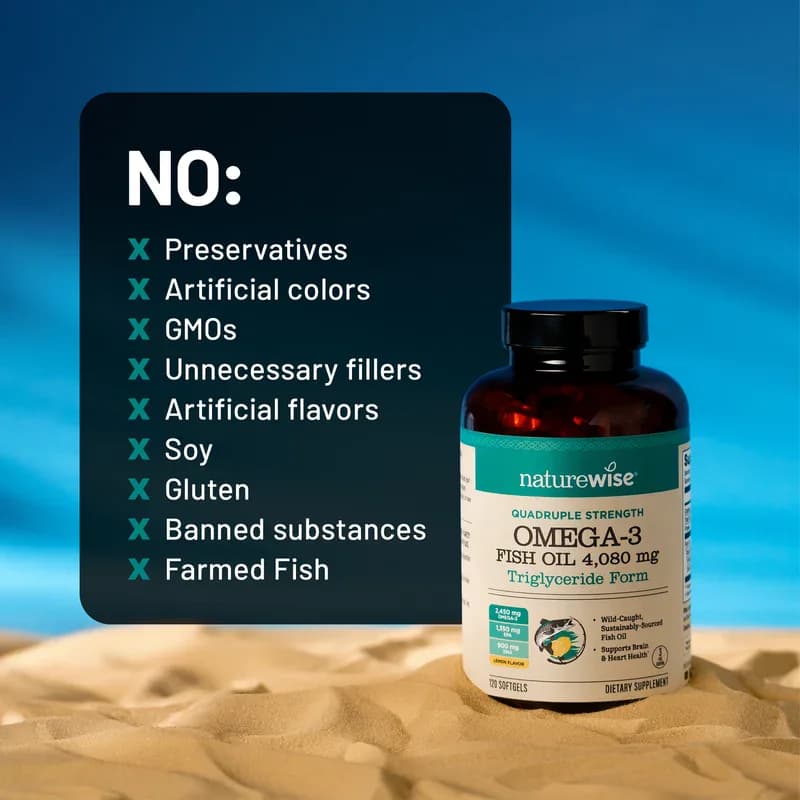 NatureWise Quadruple Strength Omega-3 Fish Oil Softgels in Pakistan