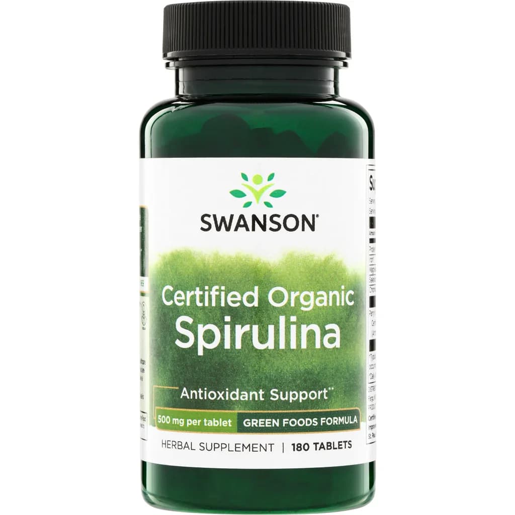 Swanson Vitamins 100% Organic Spirulina 180 Vegan Tablets