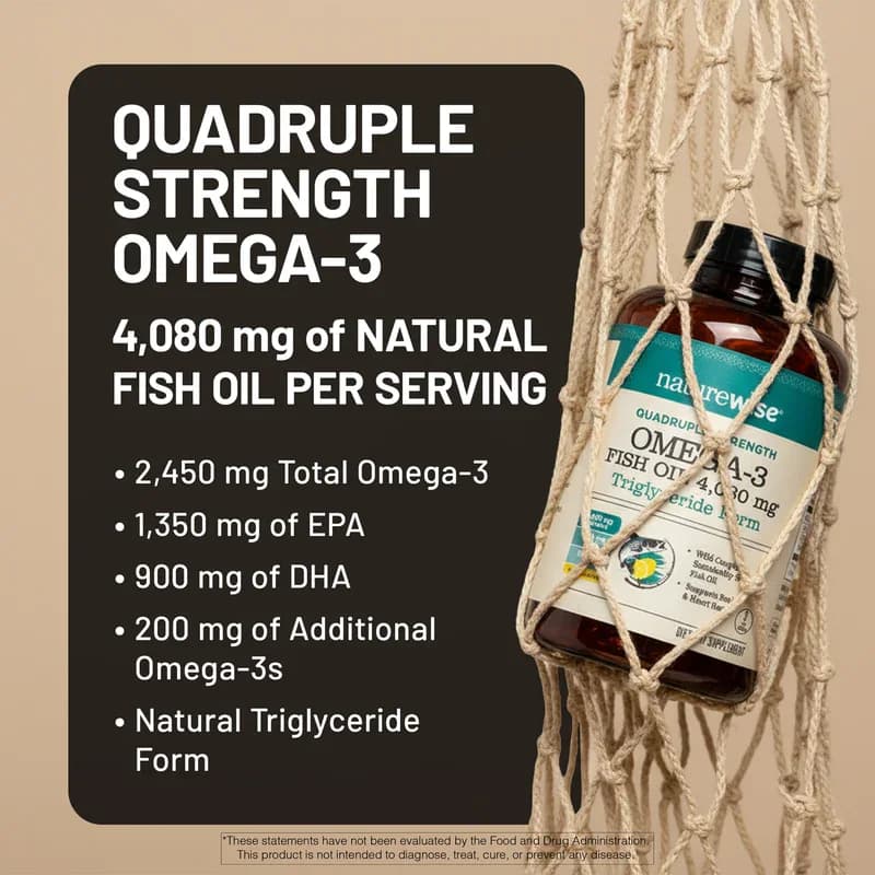 NatureWise Quadruple Strength Omega-3 Fish Oil Softgels in Pakistan