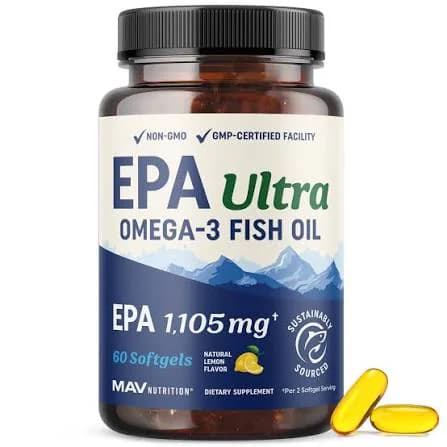 MAV Nutrition EPA Ultra Omega-3 Fish Oil 60 Softgels