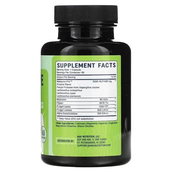 MAV Digestive Enzymes with Probiotics 60 Capsules Price In Pakistan,