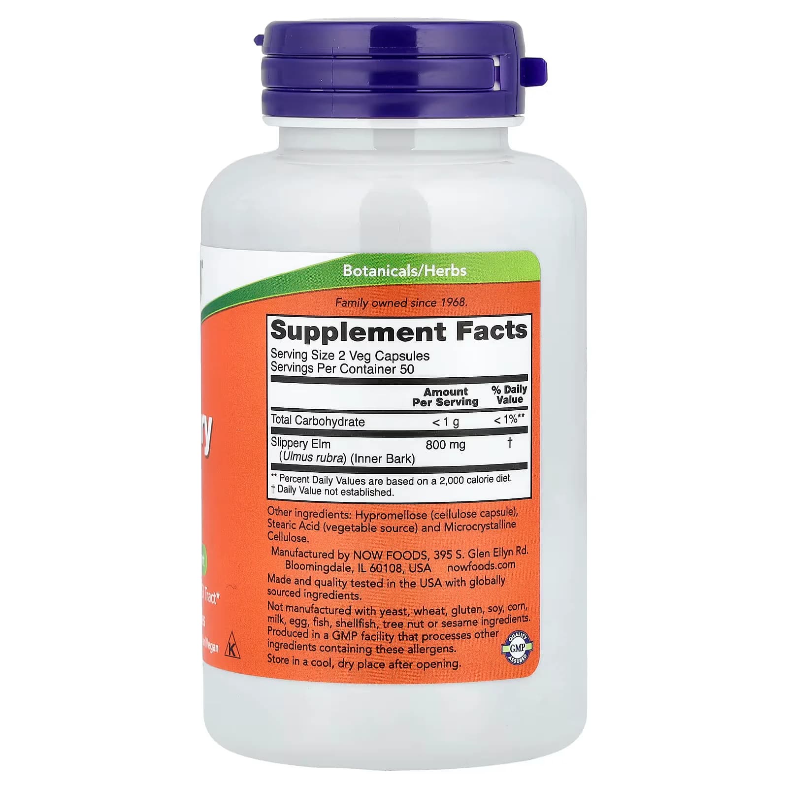 NOW Foods Slippery Elm 400mg 100 Veg Capsules Price in Pakistan