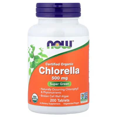 NOW Foods Certified Organic Chlorella 500mg Tablets