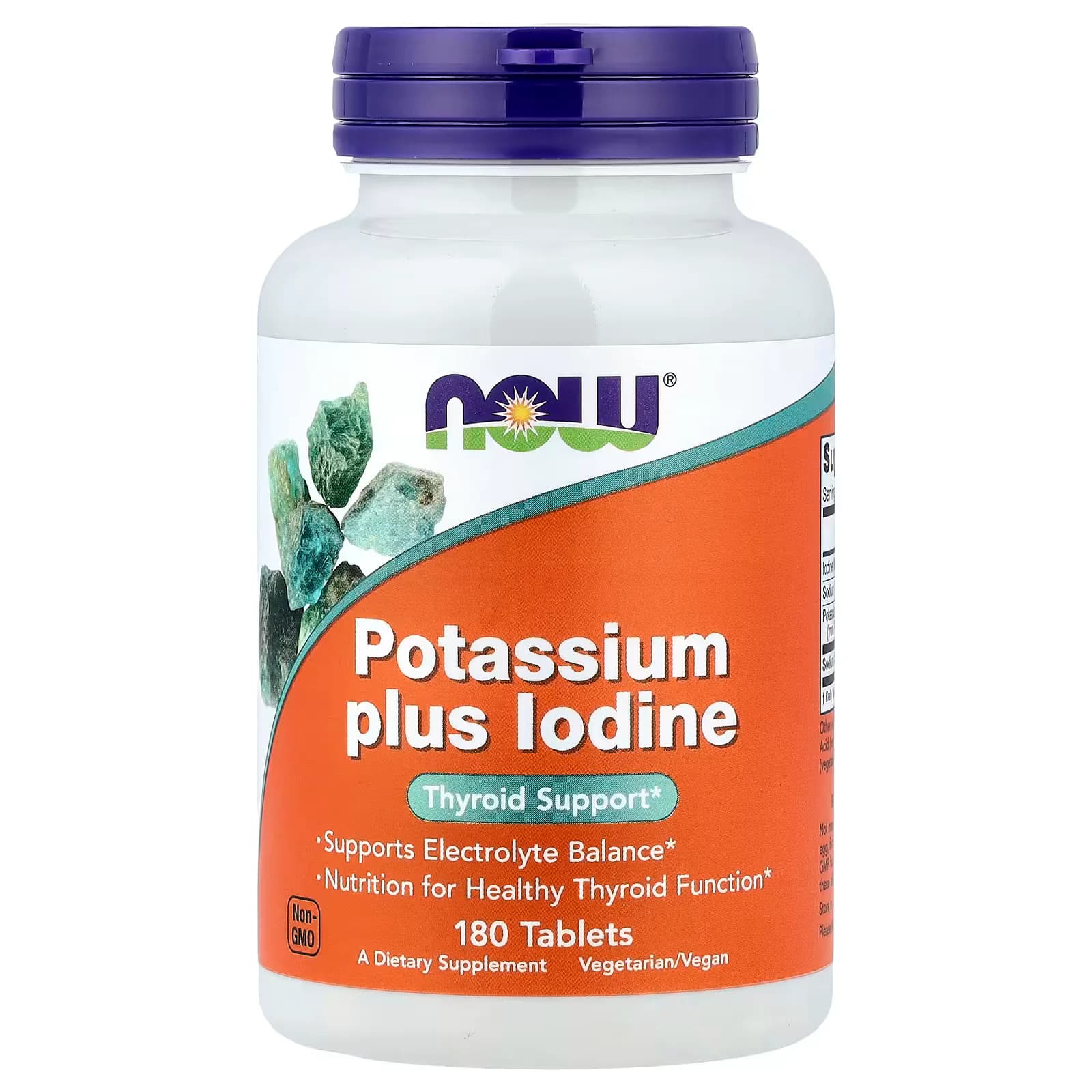 NOW Foods Potassium Plus Iodine 180 Tablets