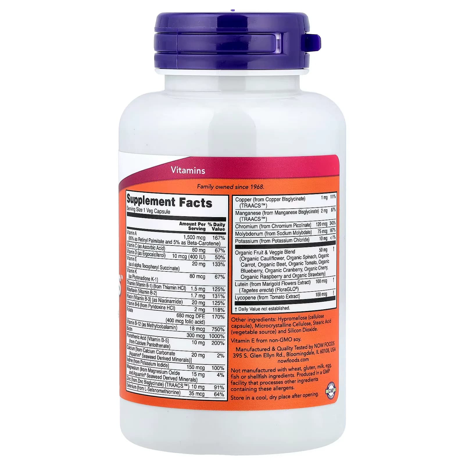 NOW Foods Daily Vits Multi Vitamin & Mineral Veg Capsules in Pakistan