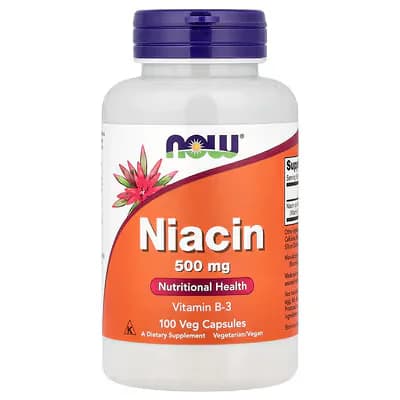 NOW Foods Niacin 500mg 100 Veg Capsules