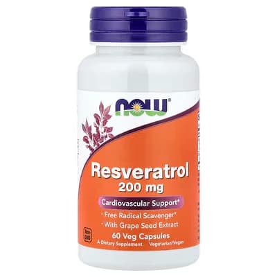 NOW Foods Resveratrol 200mg Veg Capsules