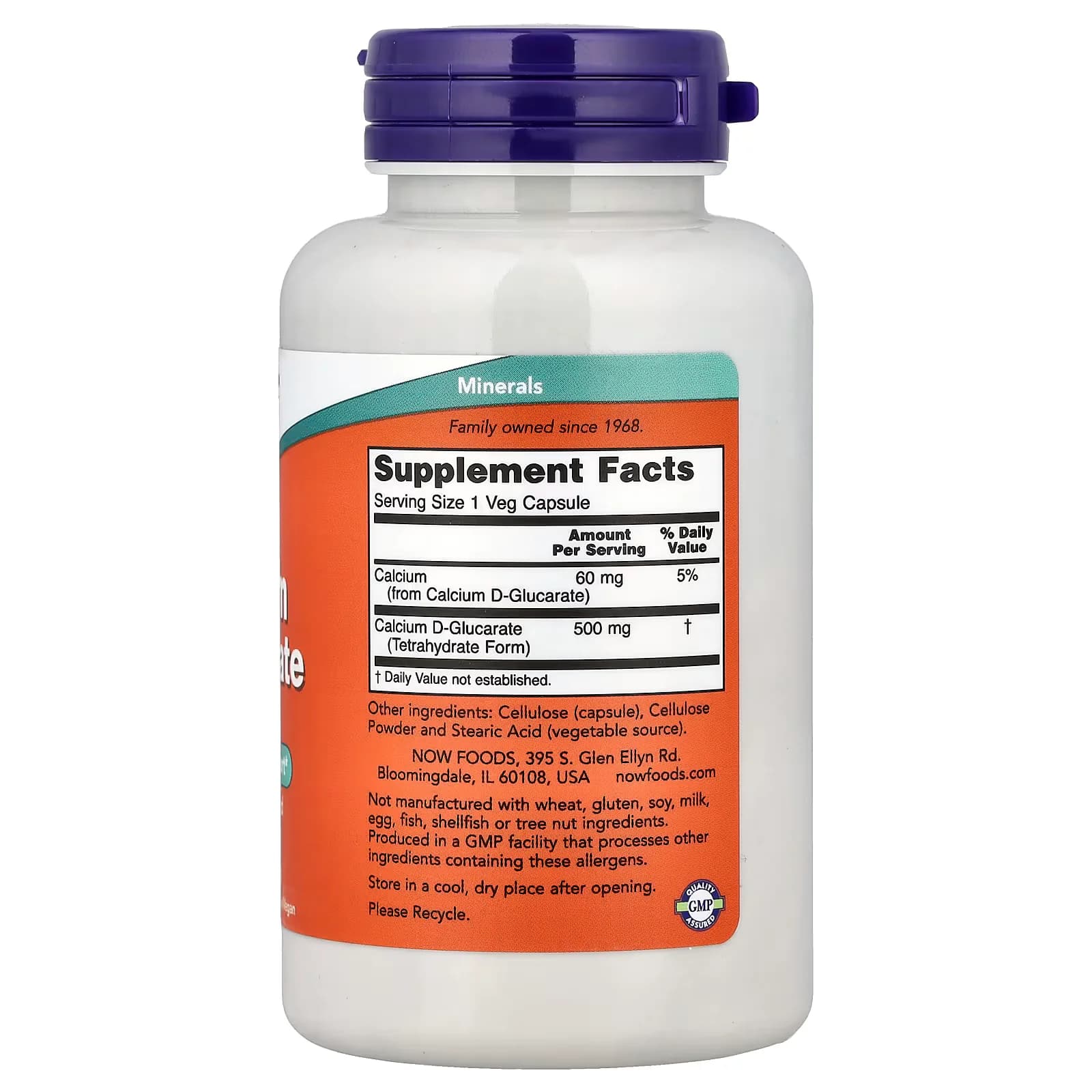 NOW Foods Calcium D-Glucarate 500mg 90 Veg Capsules