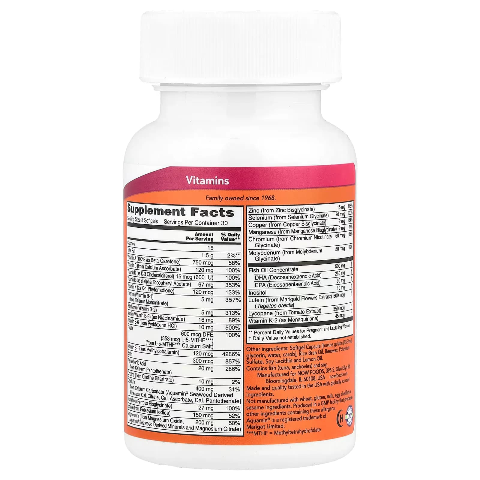NOW Foods Prenatal Gels + DHA 90 Softgels