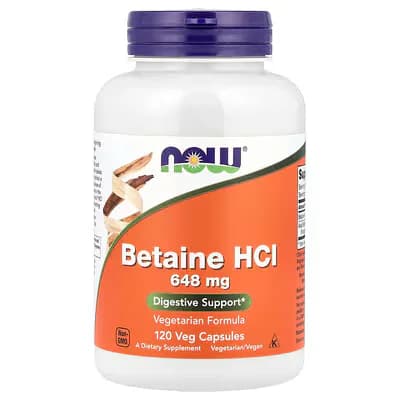 NOW Foods Betaine HCl 120 Veg Capsules